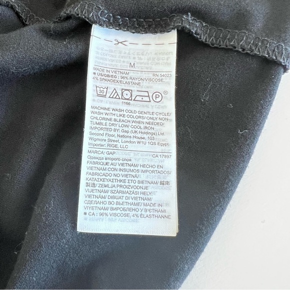 Gap Women’s Short Sleeve Wrap Dress True Black - Picture 6 of 9